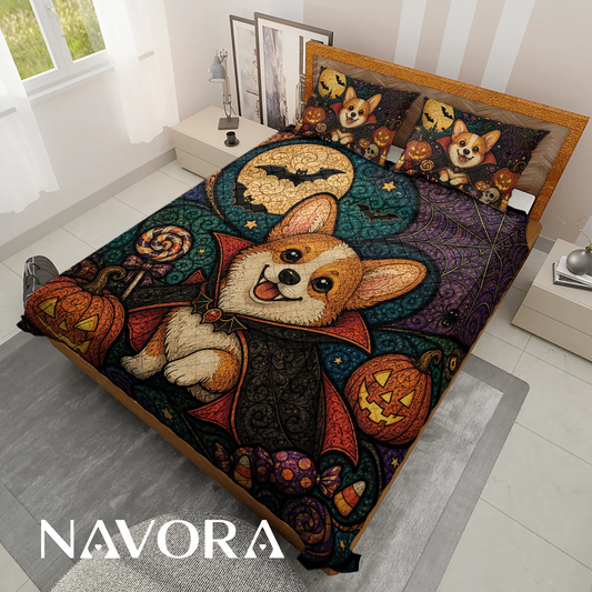 Halloween Corgi Bedding Set – Cute Spooky Dog