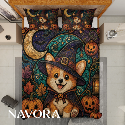 Halloween Corgi Bedding Set – Cute Spooky Dog