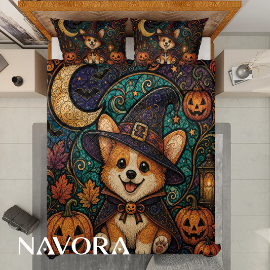 Halloween Corgi Bedding Set – Cute Spooky Dog