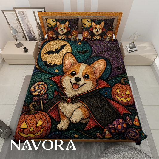 Halloween Corgi Bedding Set – Cute Spooky Dog