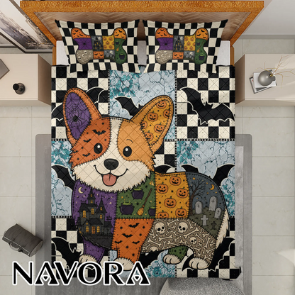Halloween Corgi Bedding Set – Cute Spooky Dog Bed Set