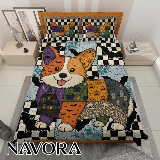 Halloween Corgi Bedding Set – Cute Spooky Dog Bed Set