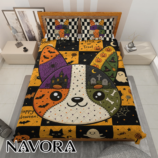 Halloween Corgi Bedding Sets – Cute Spooky Quilt Set