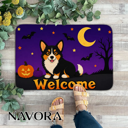 Halloween Corgi Welcome Doormat