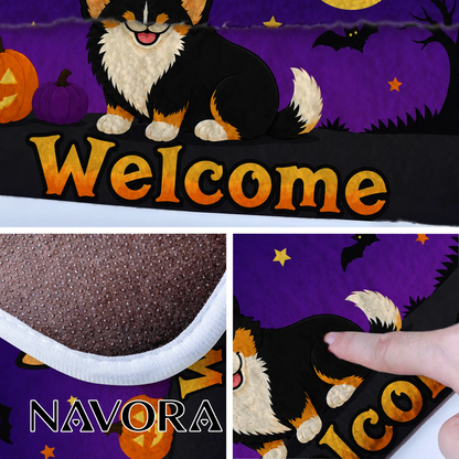 Halloween Corgi Welcome Doormat