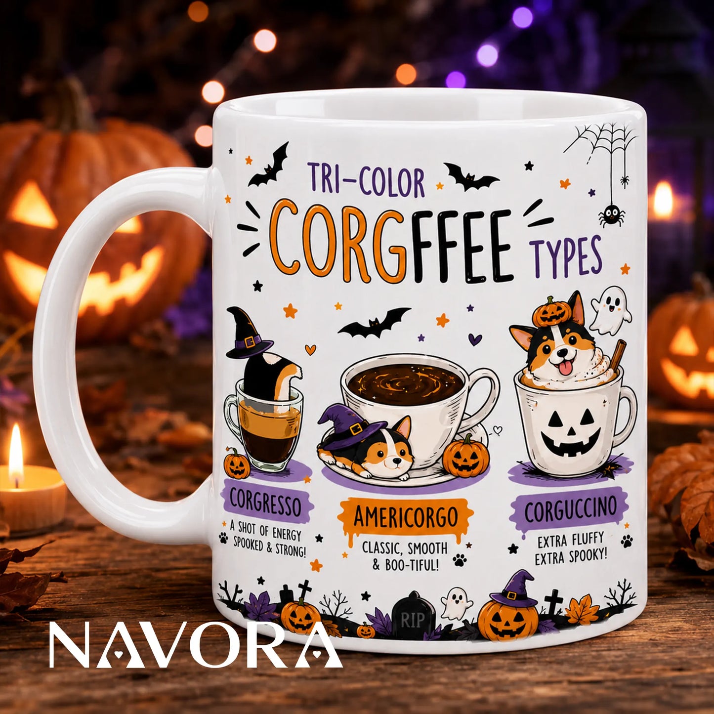 Halloween Corgi Mug, Corgffee Coffee Cup Gift