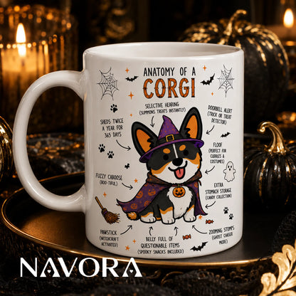 Halloween Corgi Mug, Witch Corgi Coffee Cup