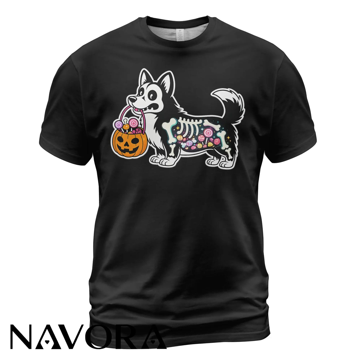 Halloween Corgi T-Shirt Hoodie – Cute X-Ray Candy Dog Shirt