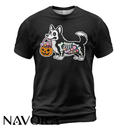 Halloween Corgi T-Shirt Hoodie – Cute X-Ray Candy Dog Shirt