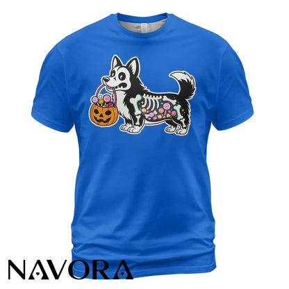 Halloween Corgi T-Shirt Hoodie – Cute X-Ray Candy Dog Shirt