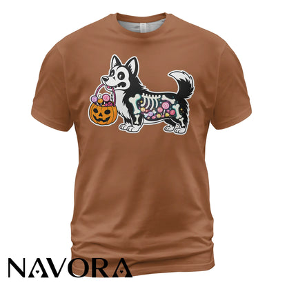 Halloween Corgi T-Shirt Hoodie – Cute X-Ray Candy Dog Shirt
