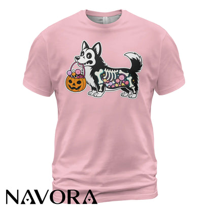 Halloween Corgi T-Shirt Hoodie – Cute X-Ray Candy Dog Shirt