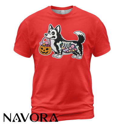 Halloween Corgi T-Shirt Hoodie – Cute X-Ray Candy Dog Shirt
