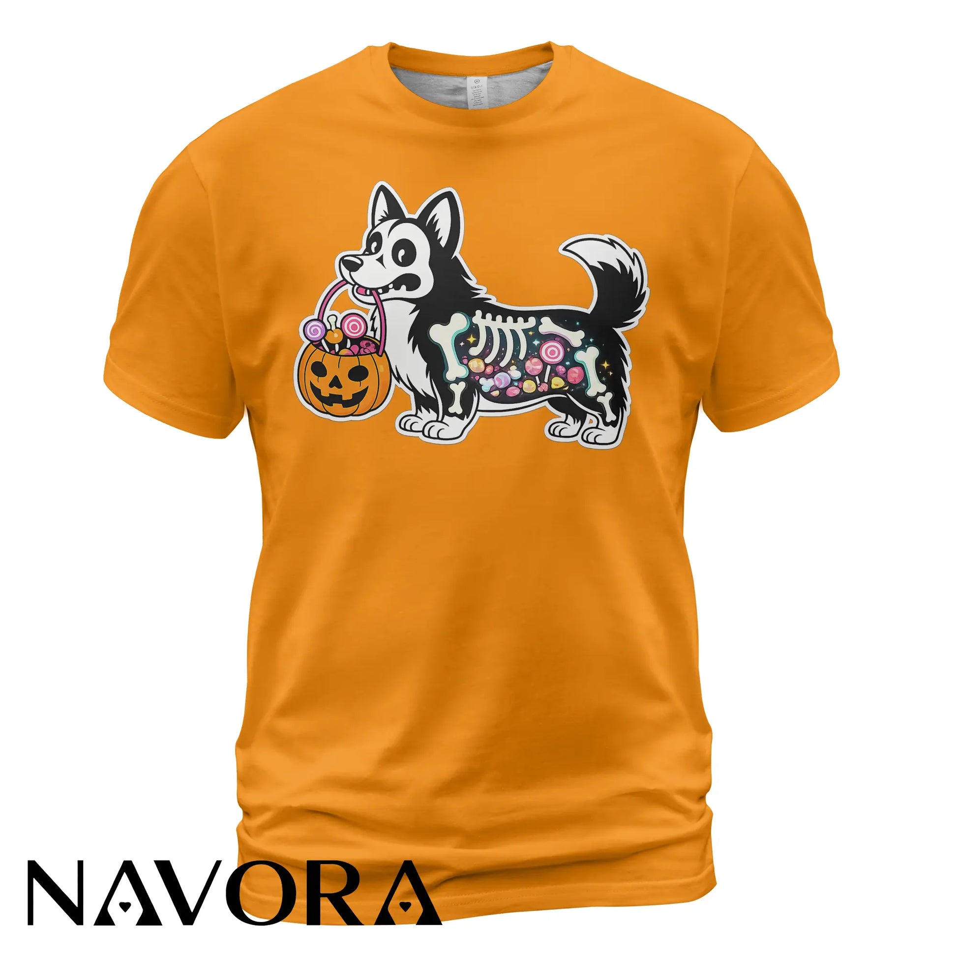 Halloween Corgi T-Shirt Hoodie – Cute X-Ray Candy Dog Shirt