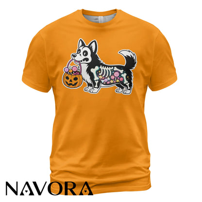 Halloween Corgi T-Shirt Hoodie – Cute X-Ray Candy Dog Shirt