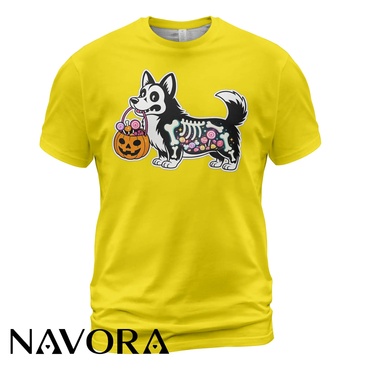 Halloween Corgi T-Shirt Hoodie – Cute X-Ray Candy Dog Shirt