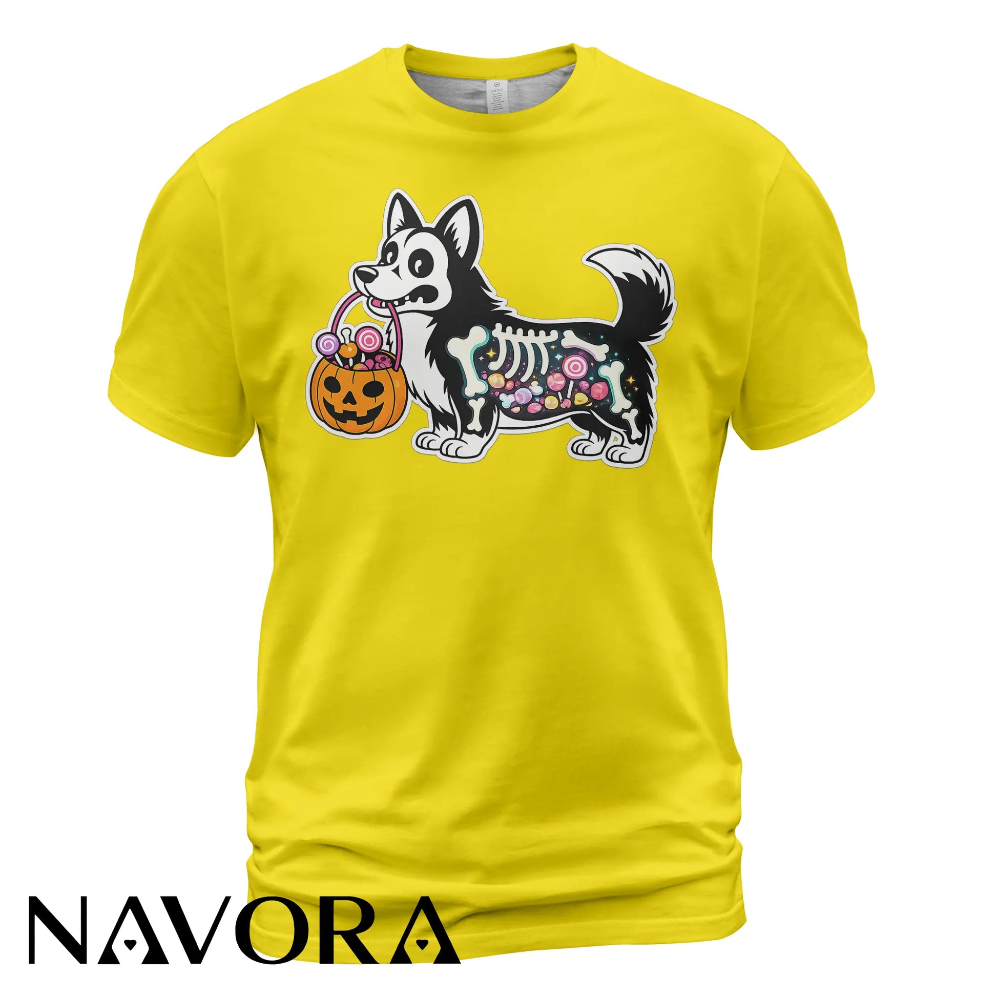 Halloween Corgi T-Shirt Hoodie – Cute X-Ray Candy Dog Shirt