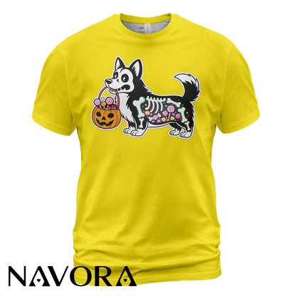 Halloween Corgi T-Shirt Hoodie – Cute X-Ray Candy Dog Shirt