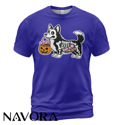 Halloween Corgi T-Shirt Hoodie – Cute X-Ray Candy Dog Shirt