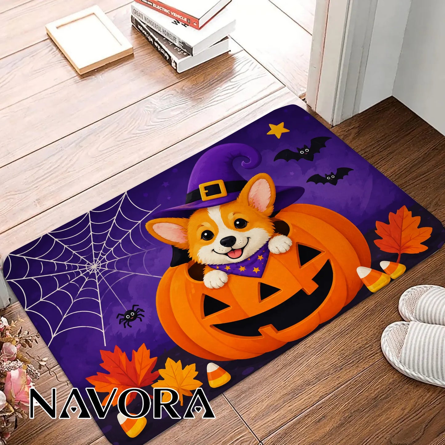 Halloween Corgi Welcome Doormat