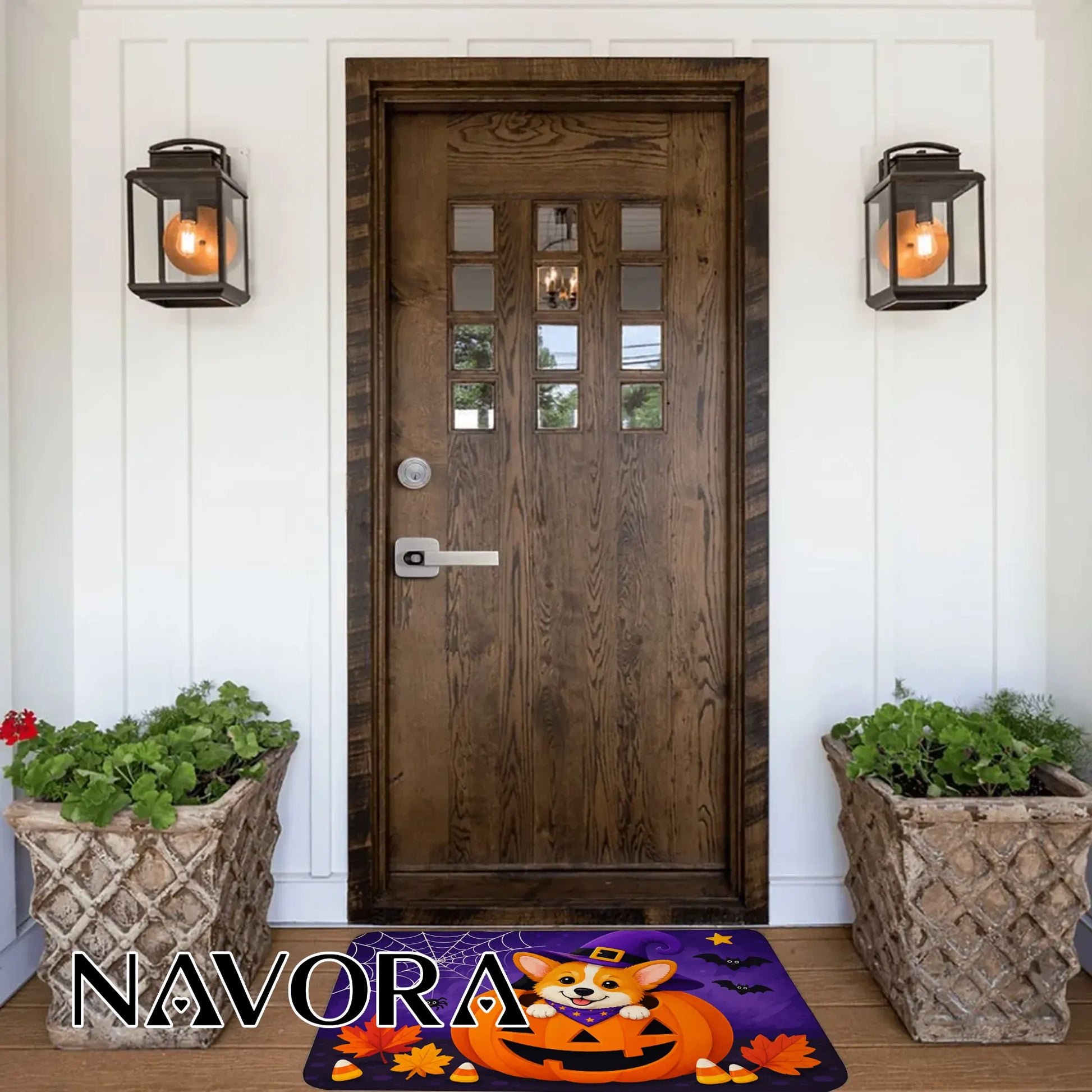 Halloween Corgi Welcome Doormat