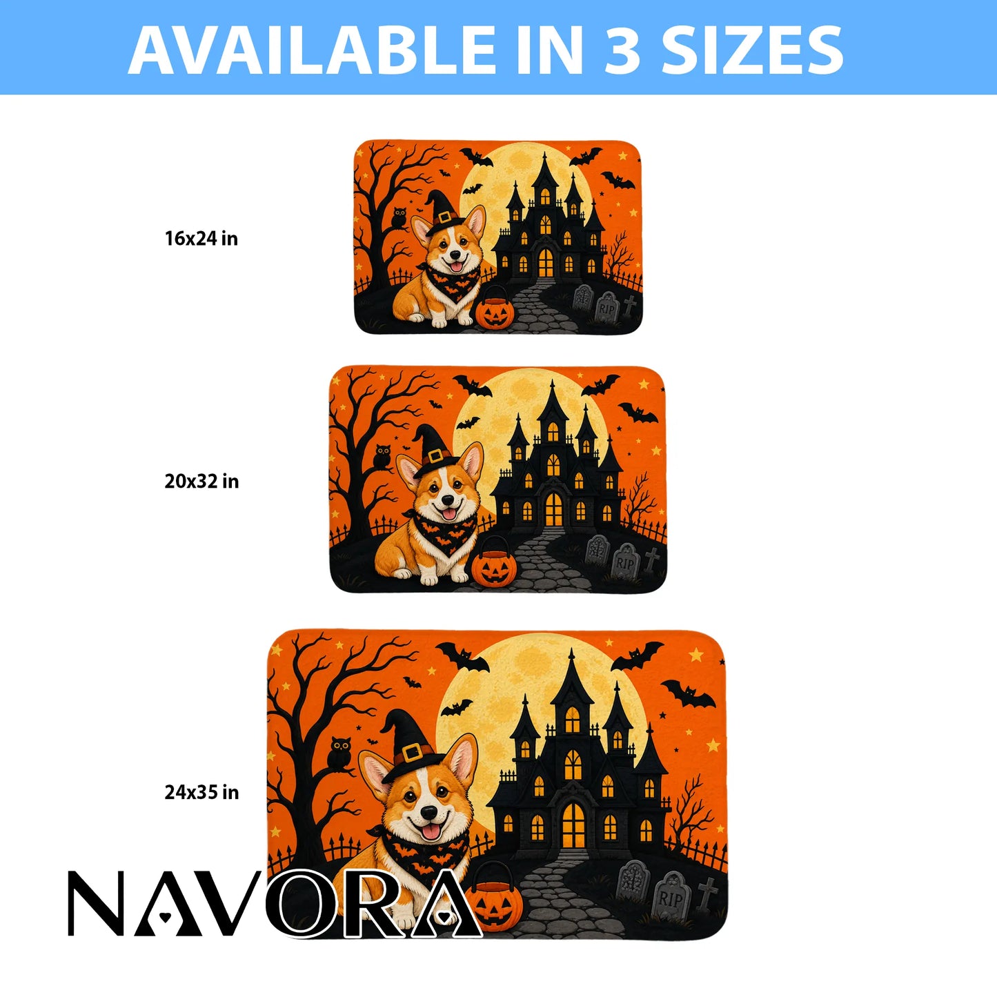 Halloween Corgi Welcome Doormat