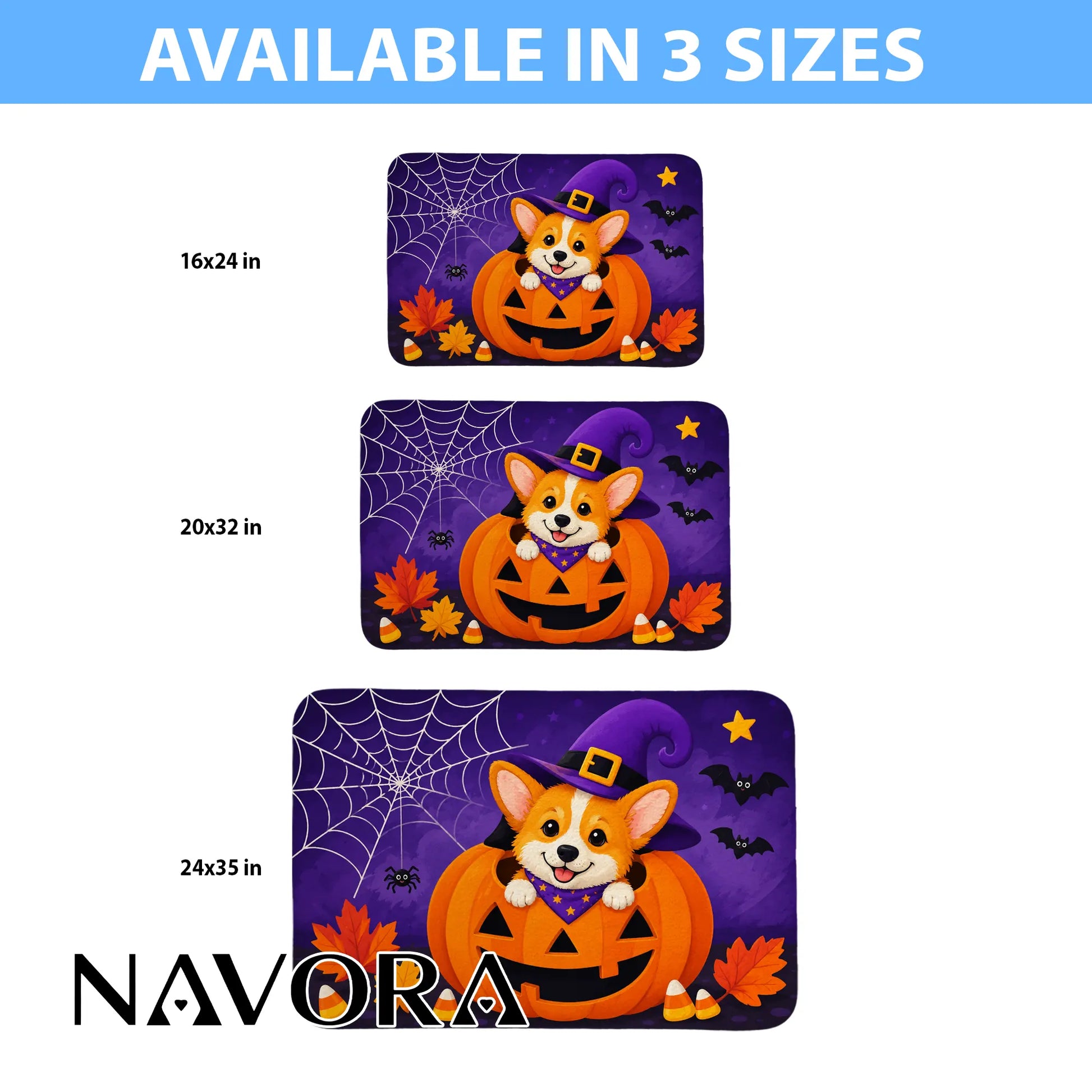 Halloween Corgi Welcome Doormat