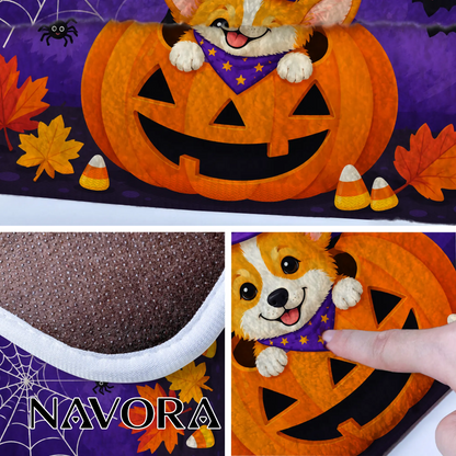 Halloween Corgi Welcome Doormat