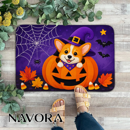 Halloween Corgi Welcome Doormat