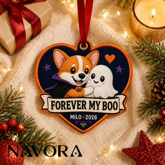 Personalized Forever My Boo Corgi & Ghost Ornament