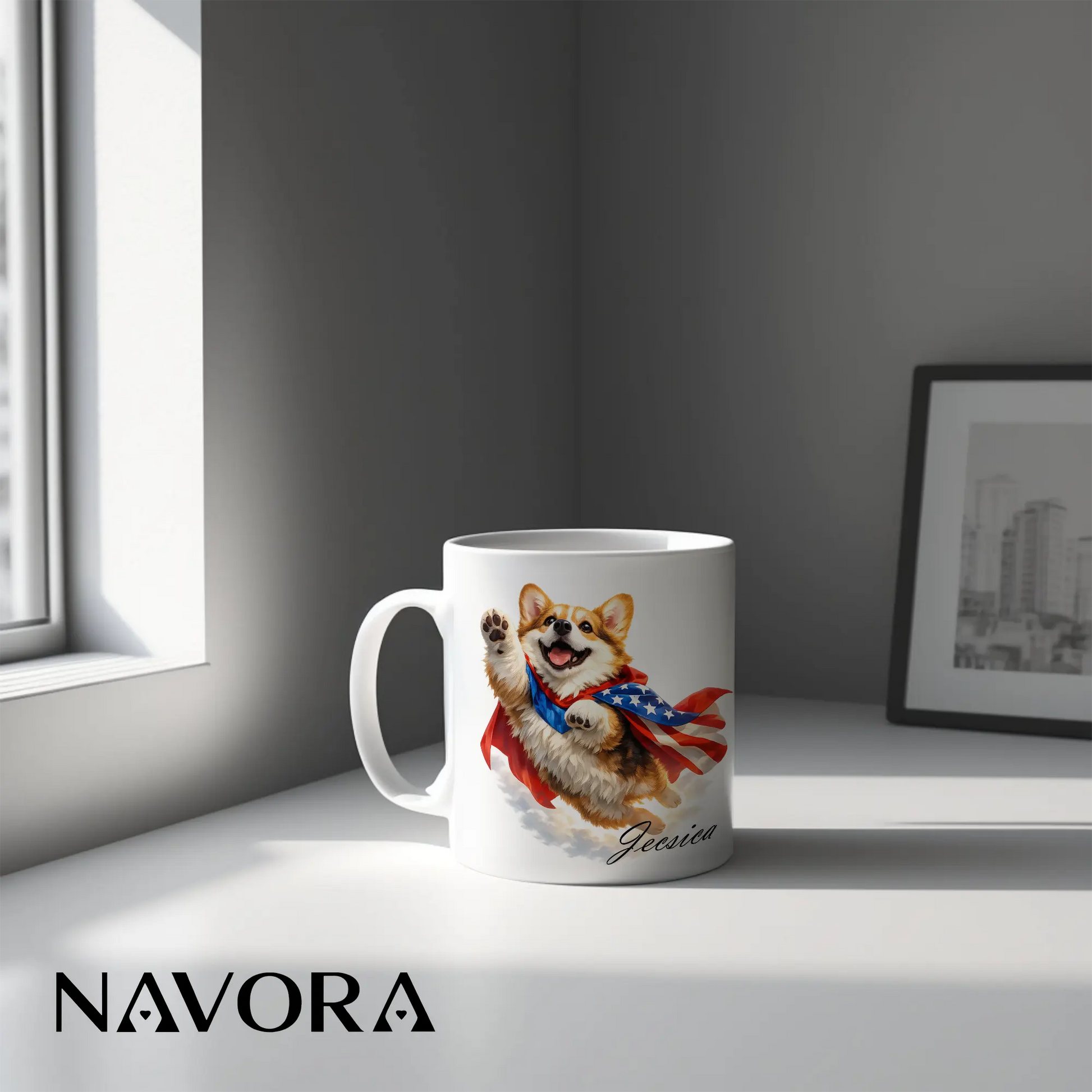 Personalized Corgi Mug 4th July – Custom Dog Lover Gift