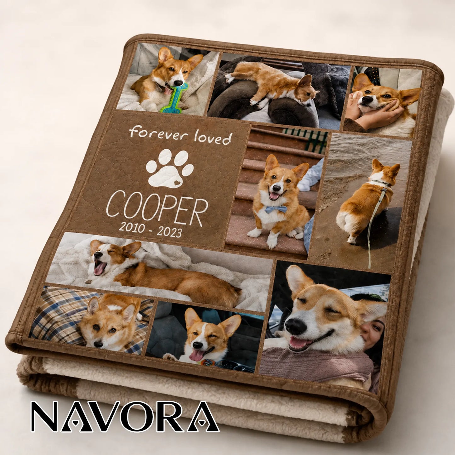 Personalized Corgi Quilt – Custom Blanket with Your Pet Photos