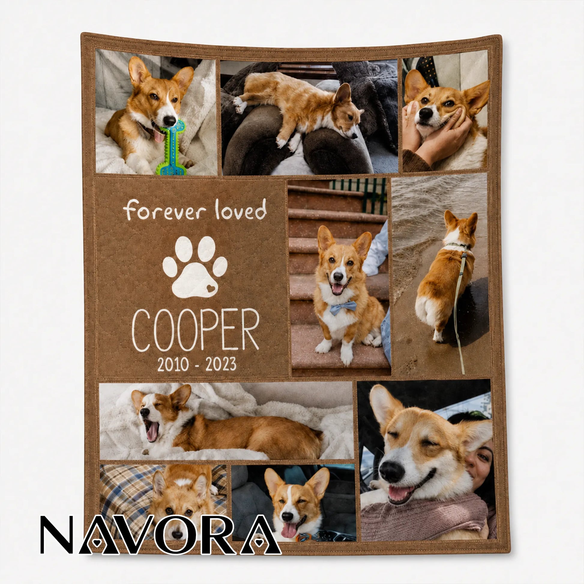 Personalized Corgi Quilt – Custom Blanket with Your Pet Photos