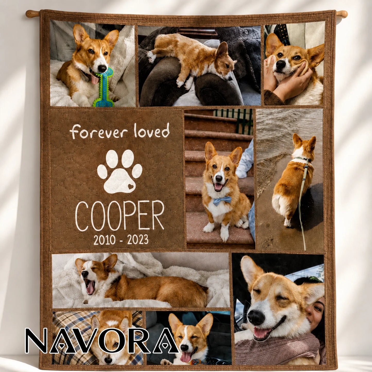 Personalized Corgi Quilt – Custom Blanket with Your Pet Photos