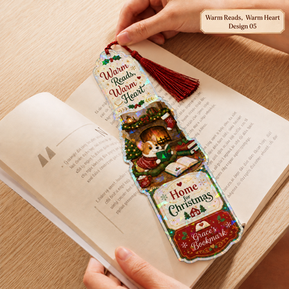 Personalized Corgi in Gift Bag Christmas Book Lover Bookmark