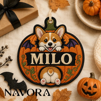 Personalized Pumpkin Corgi Ornament