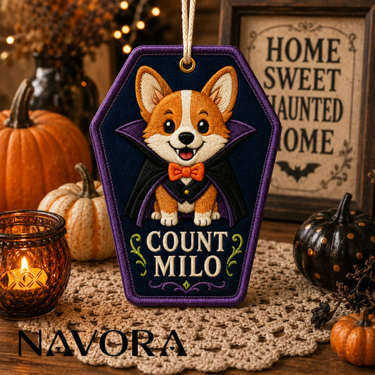 Personalized Vampire Corgi Halloween Ornament – Count Name