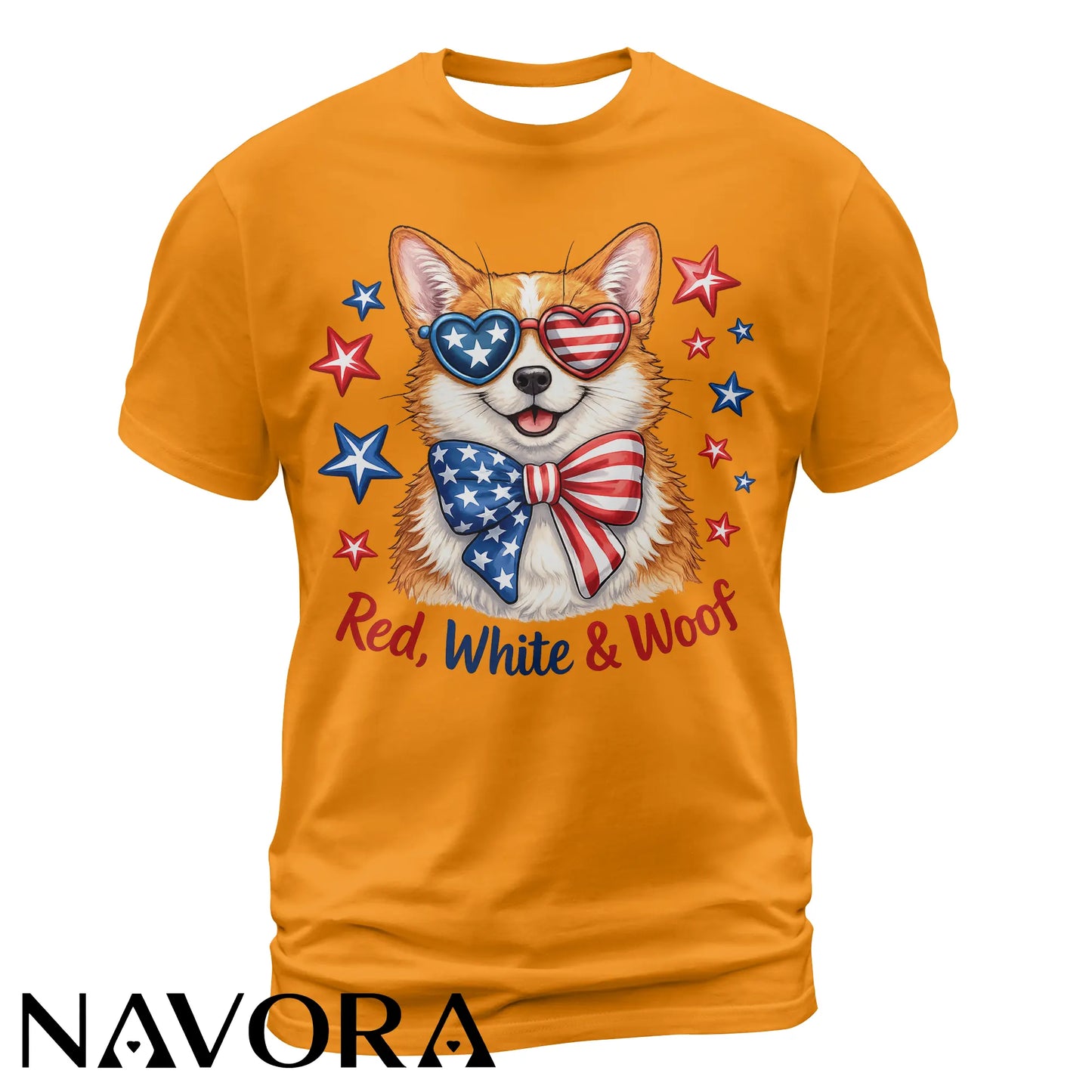 Corgi T-Shirt – Red White & Woof Patriotic 4th of July Shirt