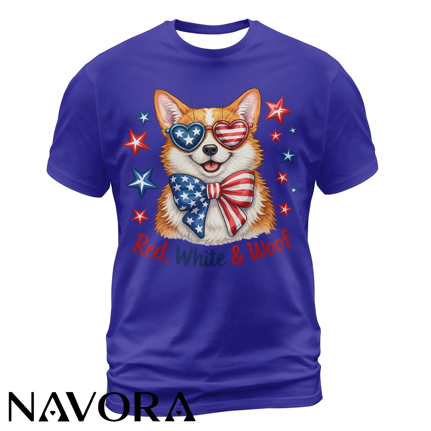 Corgi T-Shirt – Red White & Woof Patriotic 4th of July Shirt