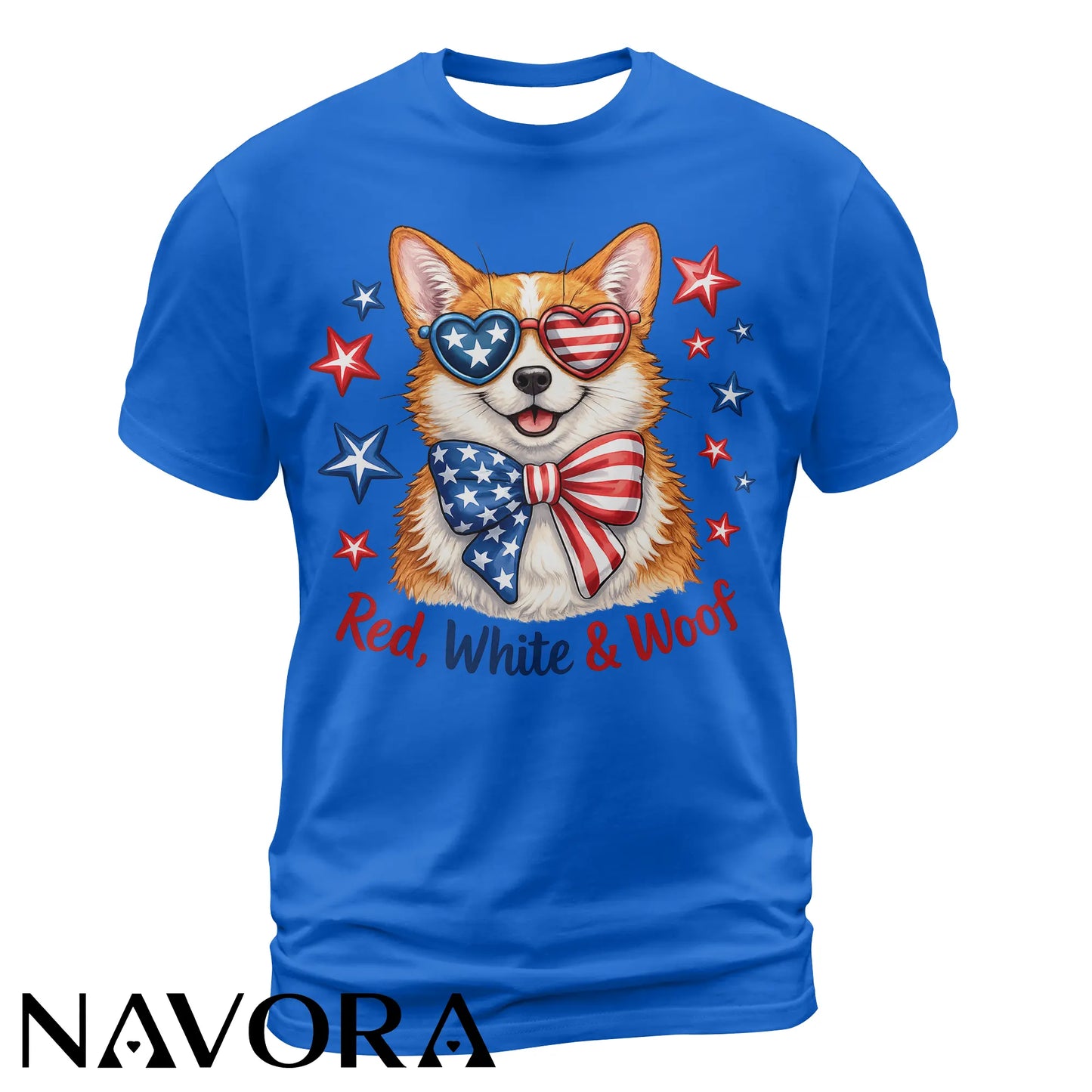 Corgi T-Shirt – Red White & Woof Patriotic 4th of July Shirt