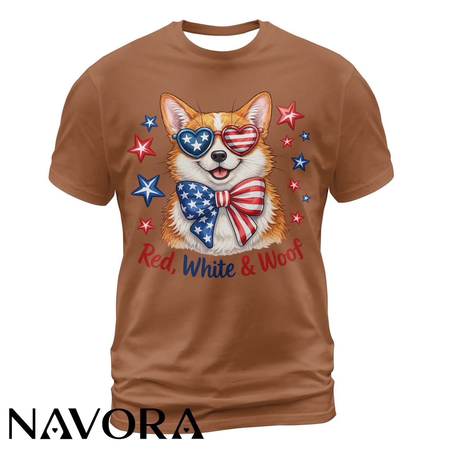 Corgi T-Shirt – Red White & Woof Patriotic 4th of July Shirt